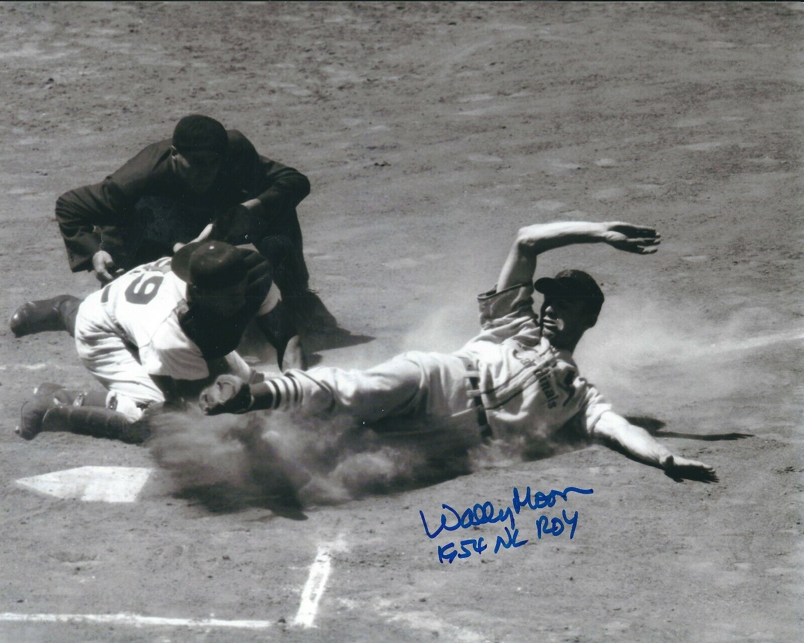 Signed 8x10 WALLY MOON 1954 NL ROY