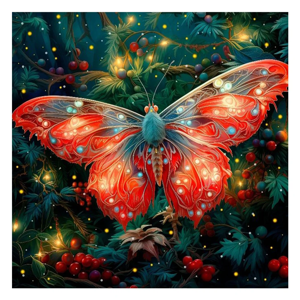 Full Round Diamond Painting - Luminous Butterfly(Canvas|40*40cm)