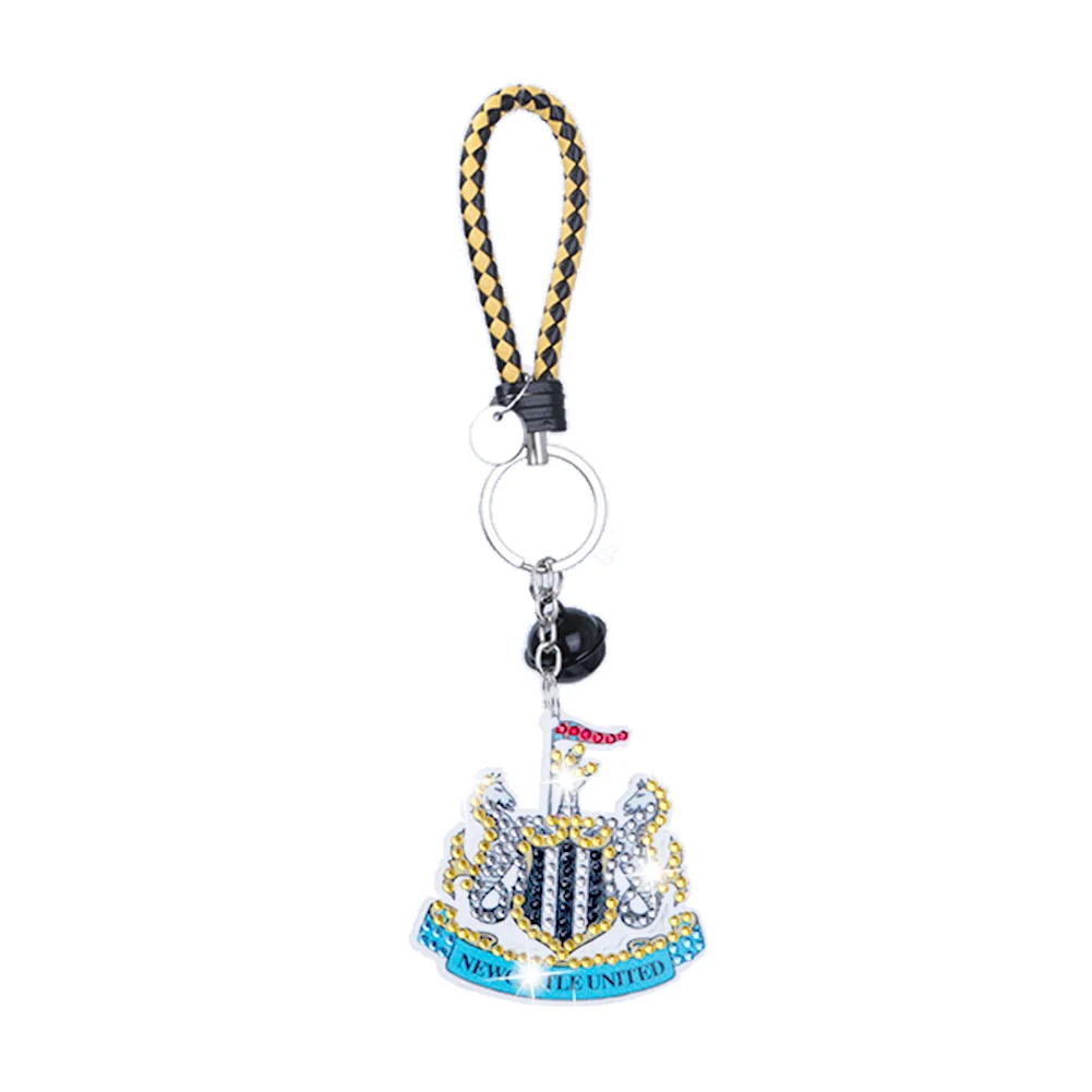 Newcastle United FC DIY Diamonds Painting Keychain Crystal Mosaic Keyring Crafts Gift(Double Sided)