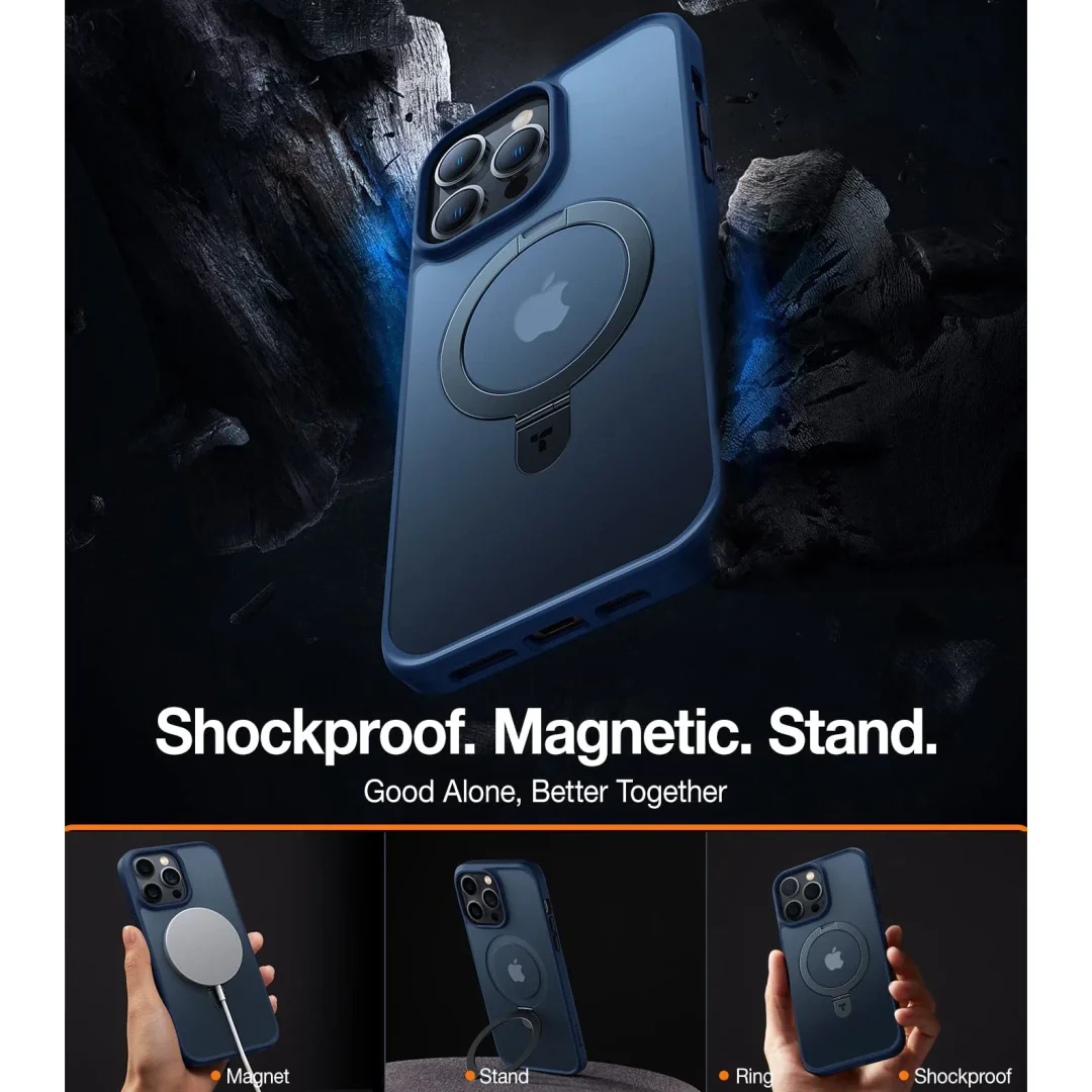 New Design iPhone Shockproof Phone Case Compatible with MagSafe (with Stand)