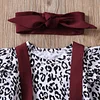 Baby Girl Leopard Set Valentine Long Sleeve Ruffles 2 Pcs