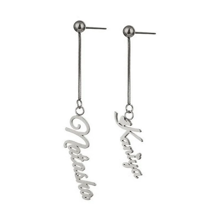 Personalized Vertical Name Earrings