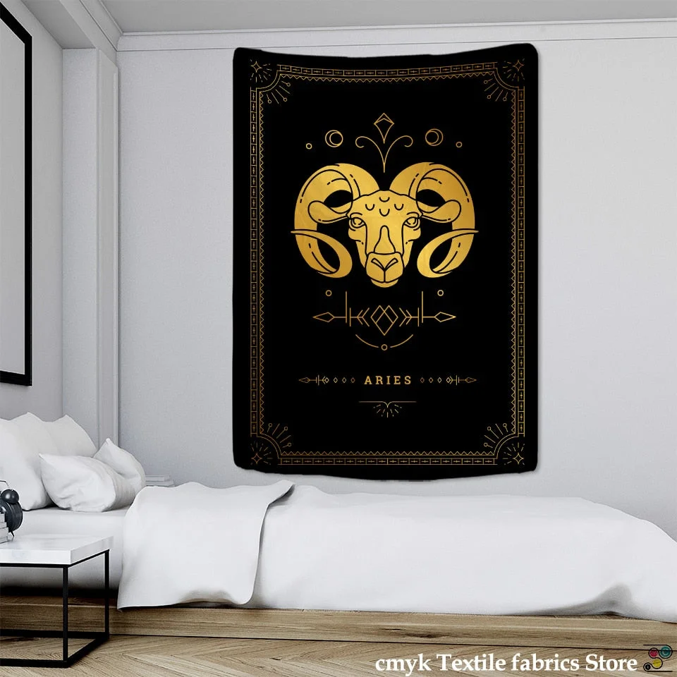 Constellation Tarot Tapestry Wall Hanging Mandala Psychedelic Hippie Witchcraft Divination Bohemian Home Decor