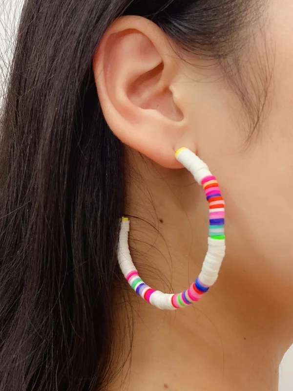 Personality Simple Color Retro Ethnic Style Polymer Earring