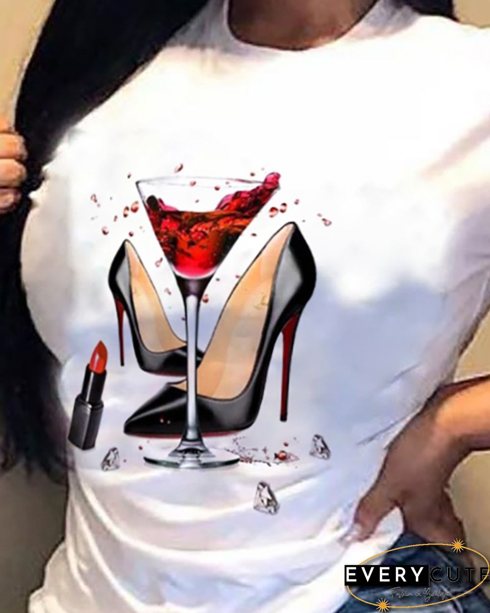 Graphic Print Short Sleeve Casual T-Shirt