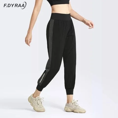 pornhint Pornhint F.DYRAA Women High Waist Sports Pants Cool Cargo Pants Streetwear Loose Punk Side Stitching Sweatpants Female Running Joggers