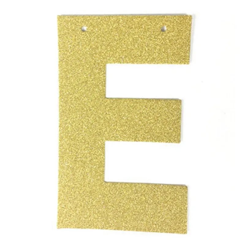 1Pcs/lot 13cm Personalized DIY Gold Glitter Paper Letter Banner Hanging Flags for Wedding Birthday Party Festival Decorations