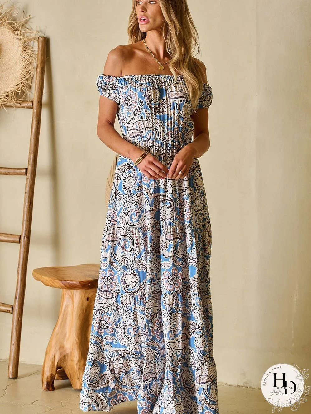 Women's Summer Off-Shoulder Maxi Dress