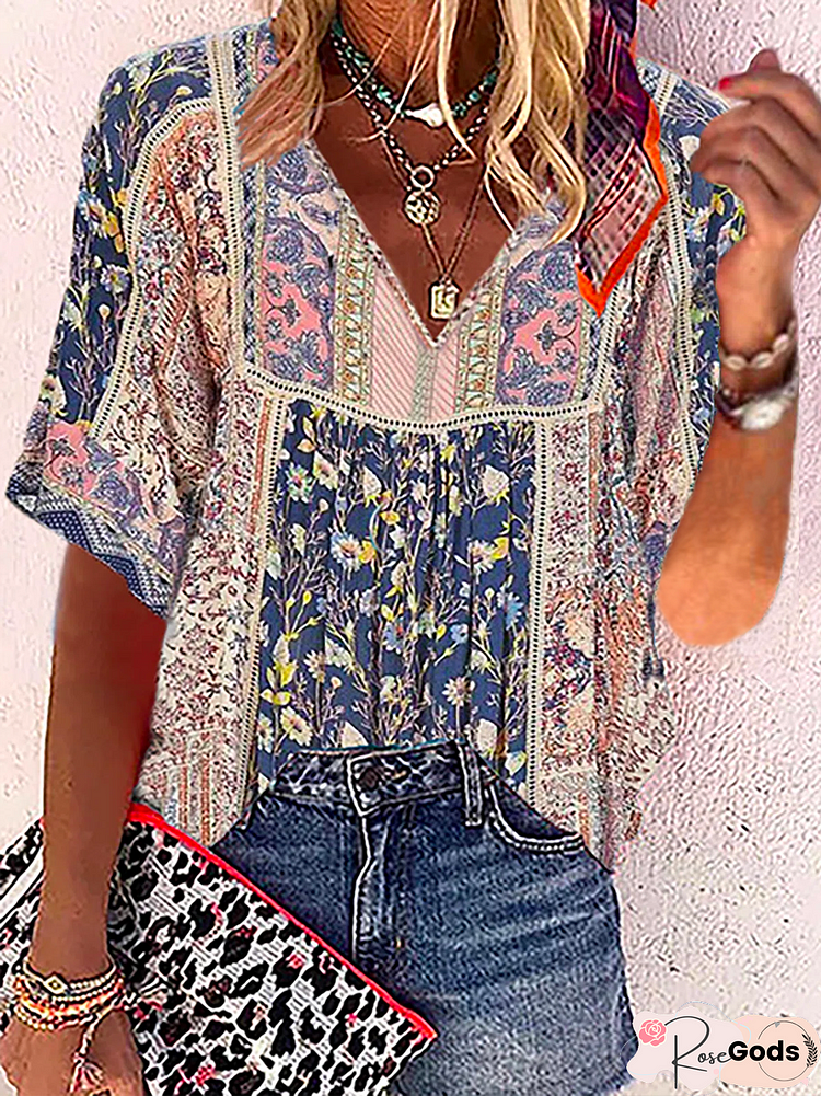 Plus Size Boho Casual Tops