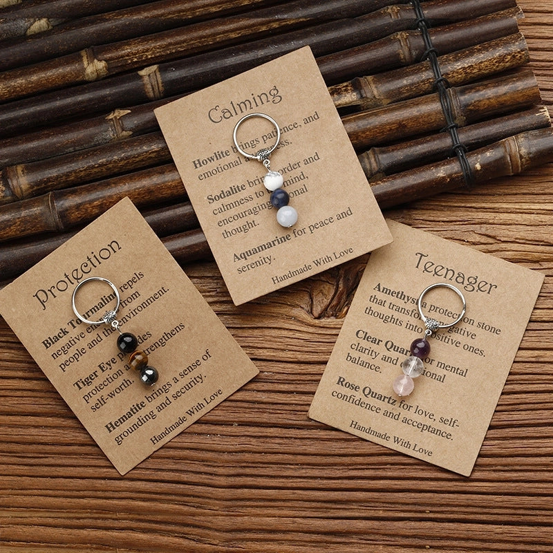 Minimalist Color Block Beaded Beaded Keychain