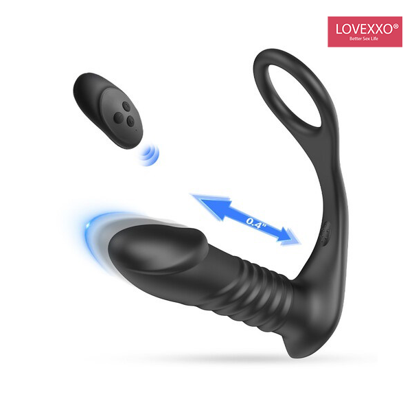 Moore - 10 Thrilling Vibration 3 Thrusting Silicone Remote Control Cock Ring Anal Vibrator - LOVEXXO