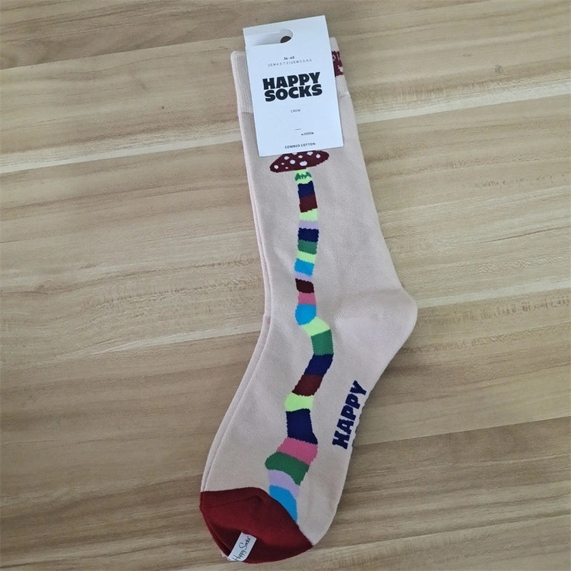 Women’s Vacation Minimalist Polka Dots Cotton Crew Socks A Pair