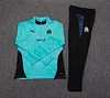 2025/2026 Olympique de Marseille Half-Pull Training Suit Lake Blue Football Jersey Set
