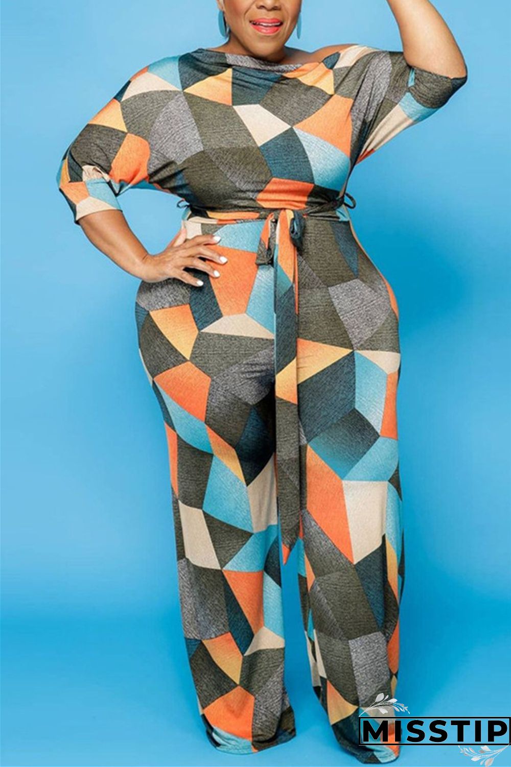 Pink Fashion Casual Print Basic Zipper Collar Plus Size Set