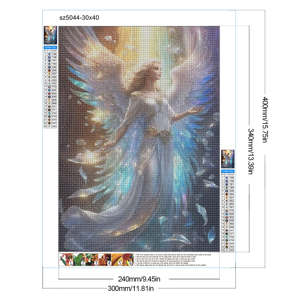 Diamond Painting - Full Round Drill - Winged Angel(Canvas|30*40cm)
