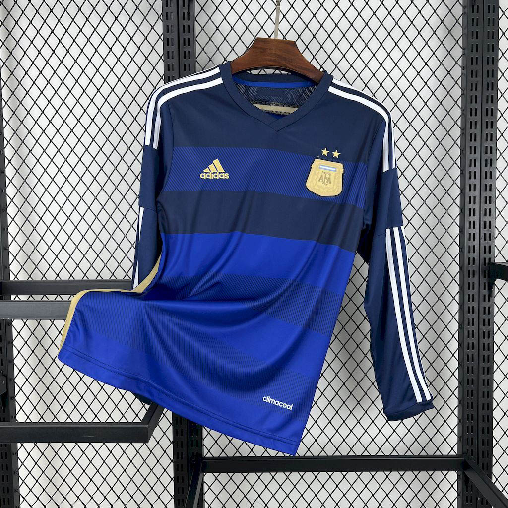 2014 Retro Long Sleeve Argentina Away Football Shirt 1:1 Thai Quality- Maxi Kit