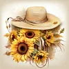 Diamond Painting-Square AB Drill Sunflower And Hat(45*45CM)