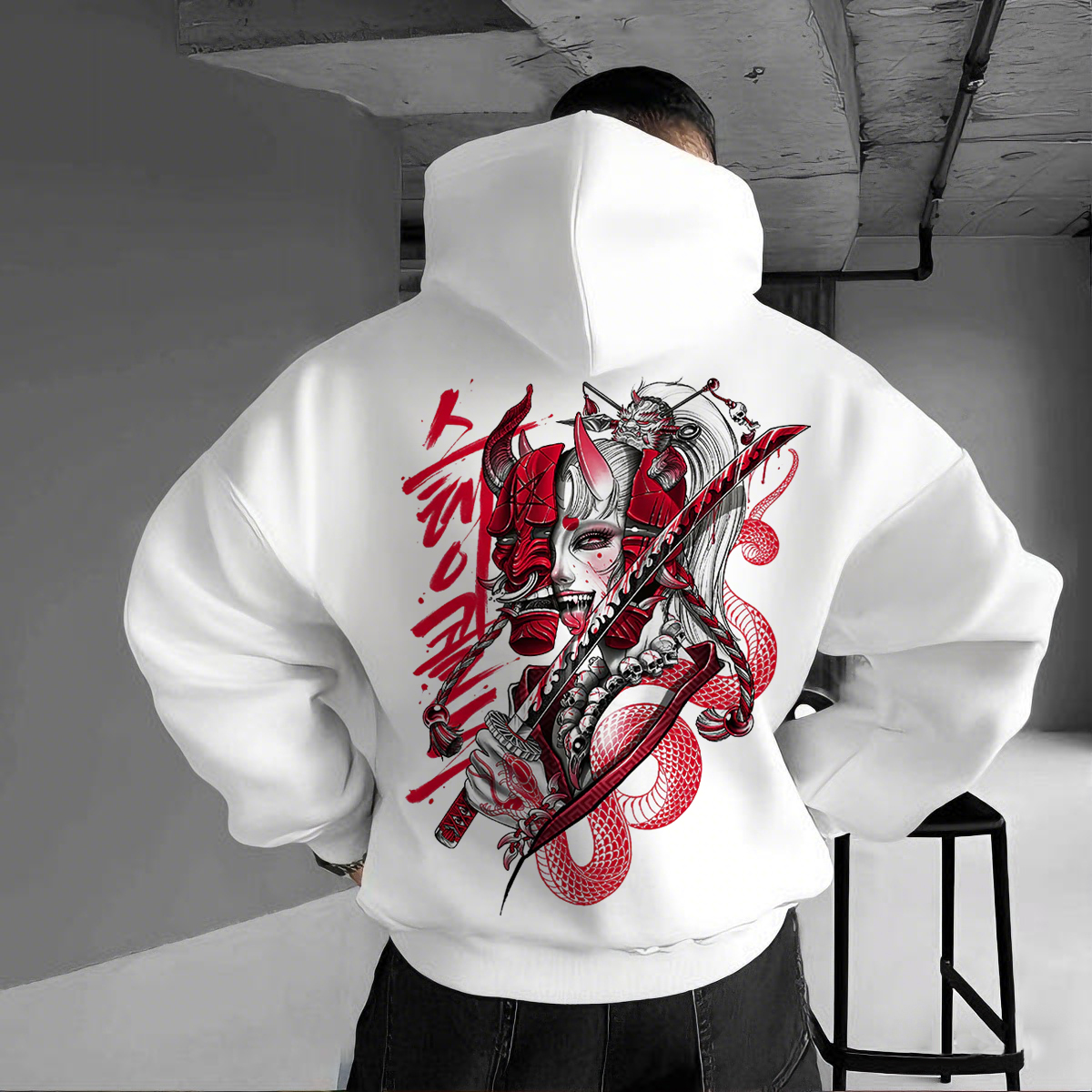 Samurai Warrior Hoodie - Unique Graphic Design for Bold Fashion Statements