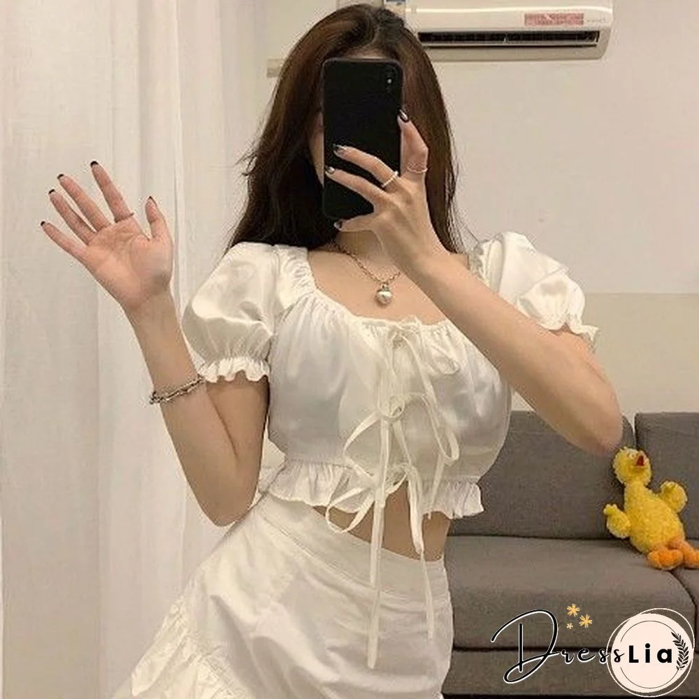 Summer Sets Women Chic Crop Top Basic Empire All-match Bottom College Daily Ulzzang Lovely Female Outfits Casual Party Holiday