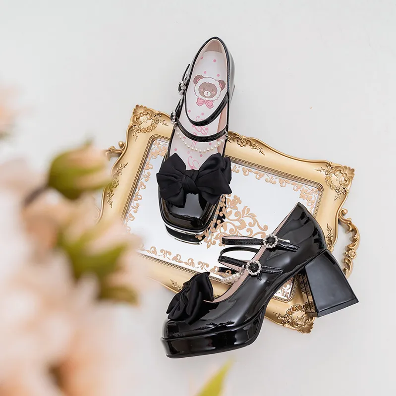 Bow Knot Mary Janes Lolita High-heeled Shoes