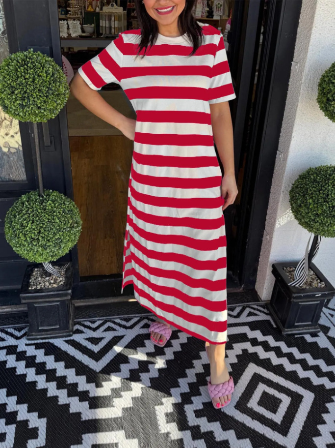 Women'S Striped Knitted Dress