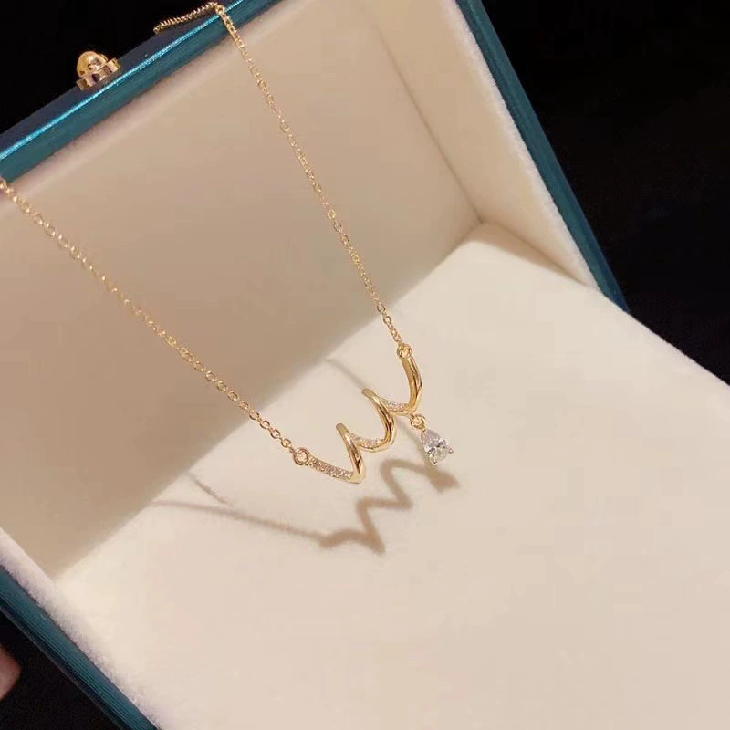 Spiral Wave Cubic Zircon Necklace