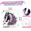 Pink Butterfly Horse 5D DIY Diamond Art Painting Kit Partial Drill 30x30cm