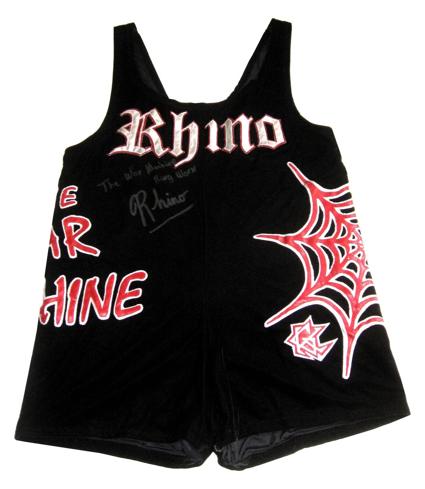 WWE TNA ECW RHINO RING WORN SINGLET HAND SIGNED WITH PICTURE PROOF AND COA 3