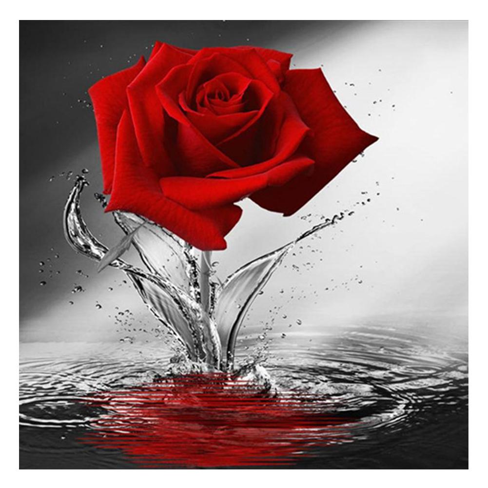 Flower Rose Round Drill Diamond Painting 30X30CM(Canvas) gbfke