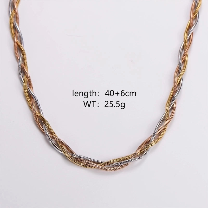 304 Stainless Steel Hip-Hop Plating Geometric Necklace