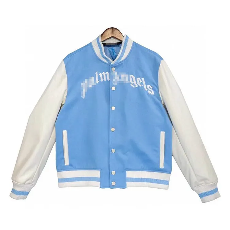 Palm Angle Jacket Palm Angels Embroidered Quilted Baseball Uniform for Men and Women Loose Jacket