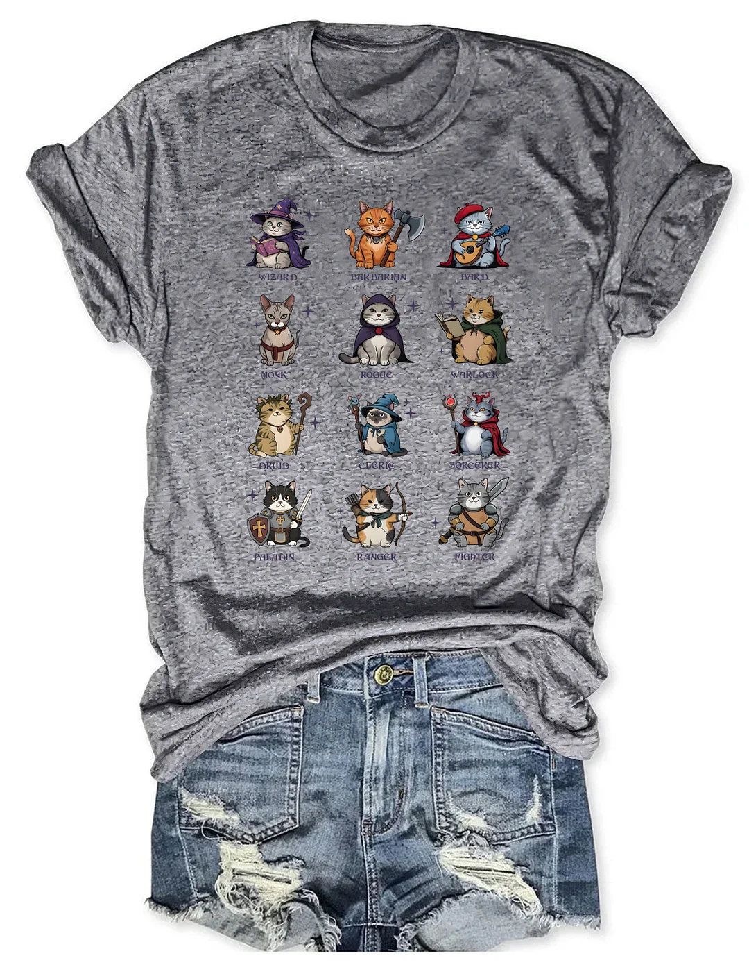 Dungeons And Cats Role Playing T-shirt