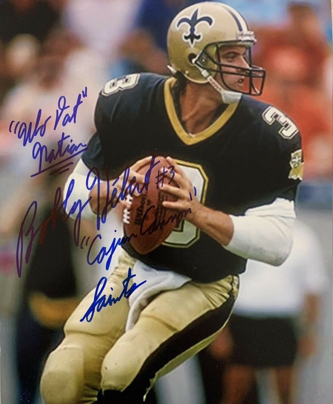 Bobby Hebert Autographed Signed 8x10 Photo Poster painting ( Saints ) REPRINT