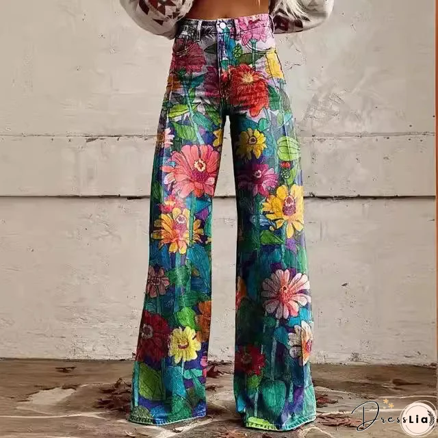 Skinny colorful flowered Loose Pant
