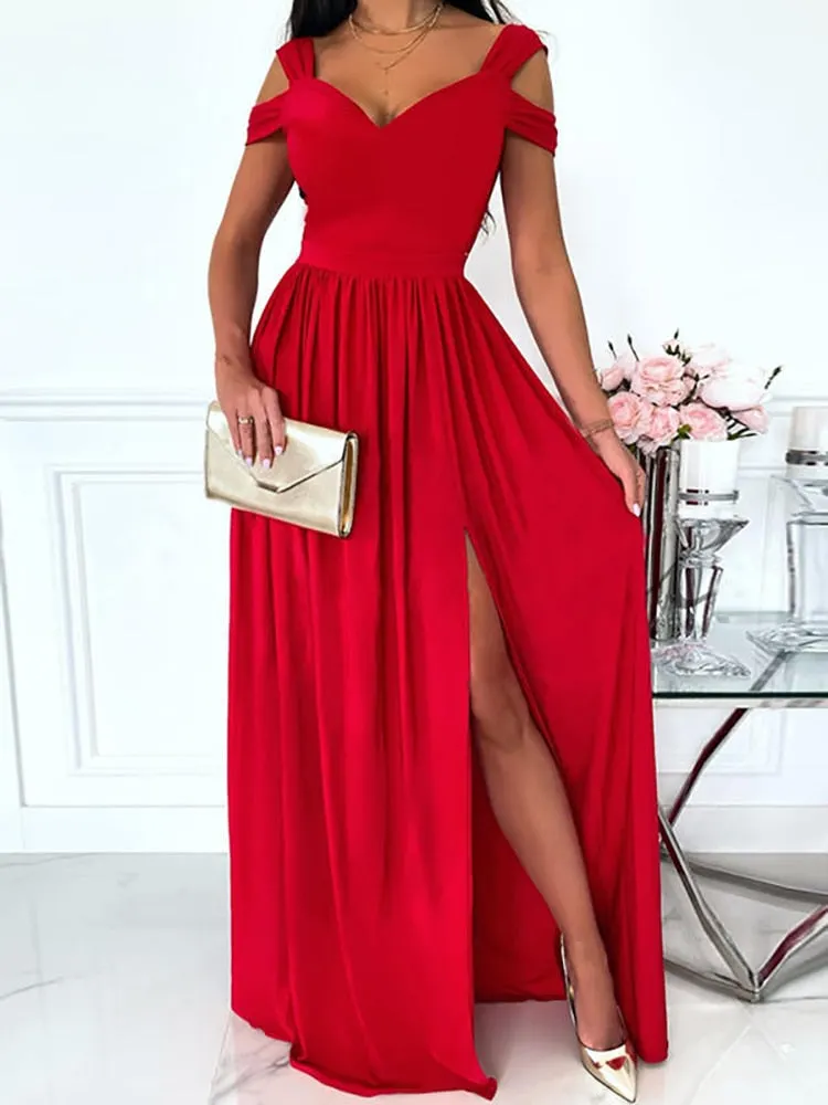 Women Sexy Hollow Out Sleeveless Party Dress Elegant Solid Color Women Split Dress Casual Female Long Dress Vestido 2021 Holiday