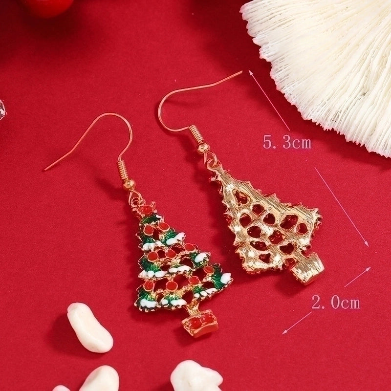 Modern Style Christmas Tree Alloy Christmas Women’s Drop Earrings