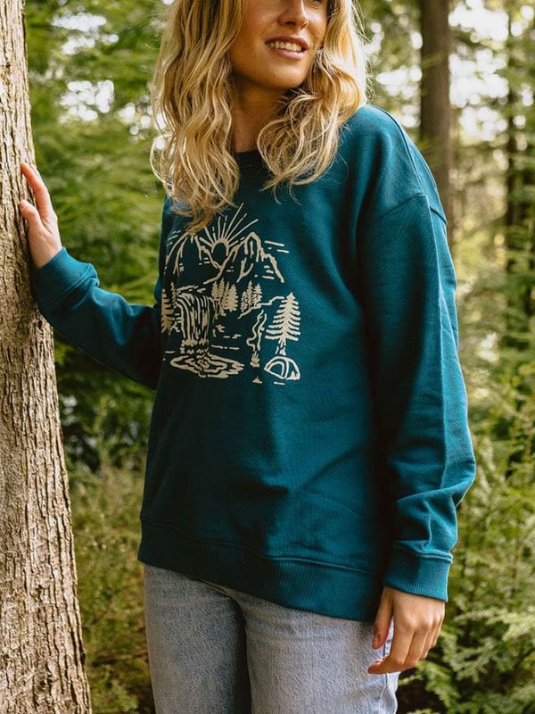 Forest recycled cotton outdoor women's sweatshirt