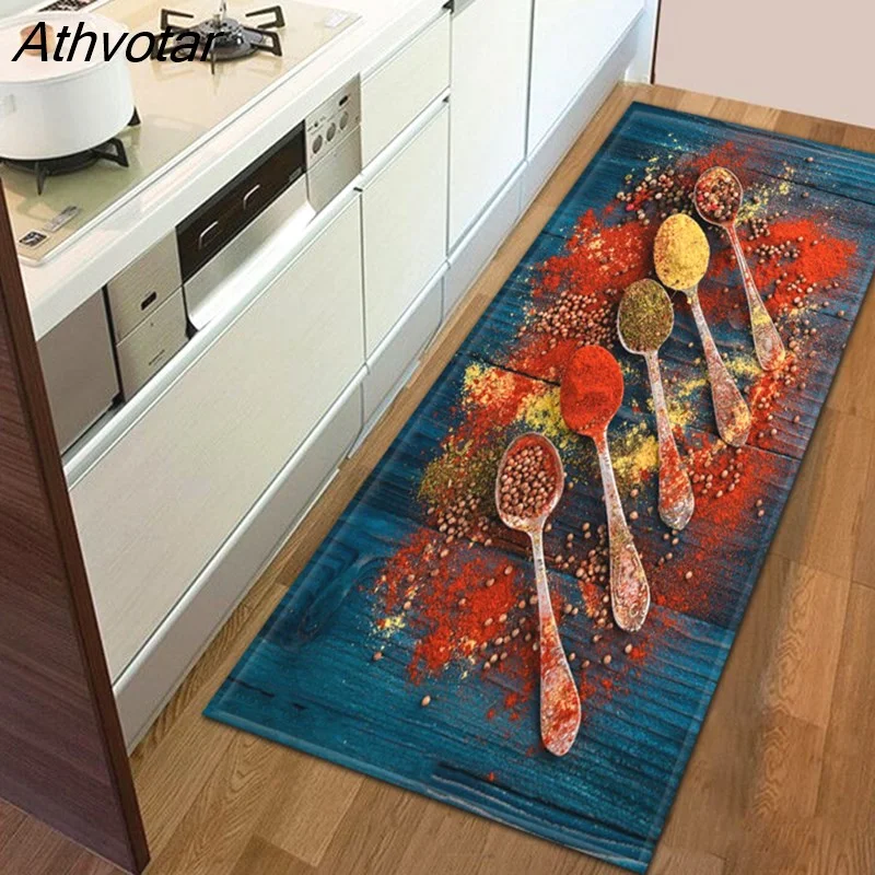 Athvotar Entrance Doormat Home Bedroom Floor Decoration Hallway Mat Balcony Bathroom Anti-Slip Carpet Modern Printing Long Rug