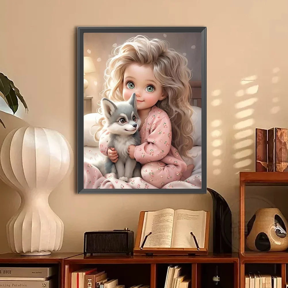 Diamond Painting - Full Round Drill - Curly Hair Big Eyes Girl(Canvas|30*40cm)
