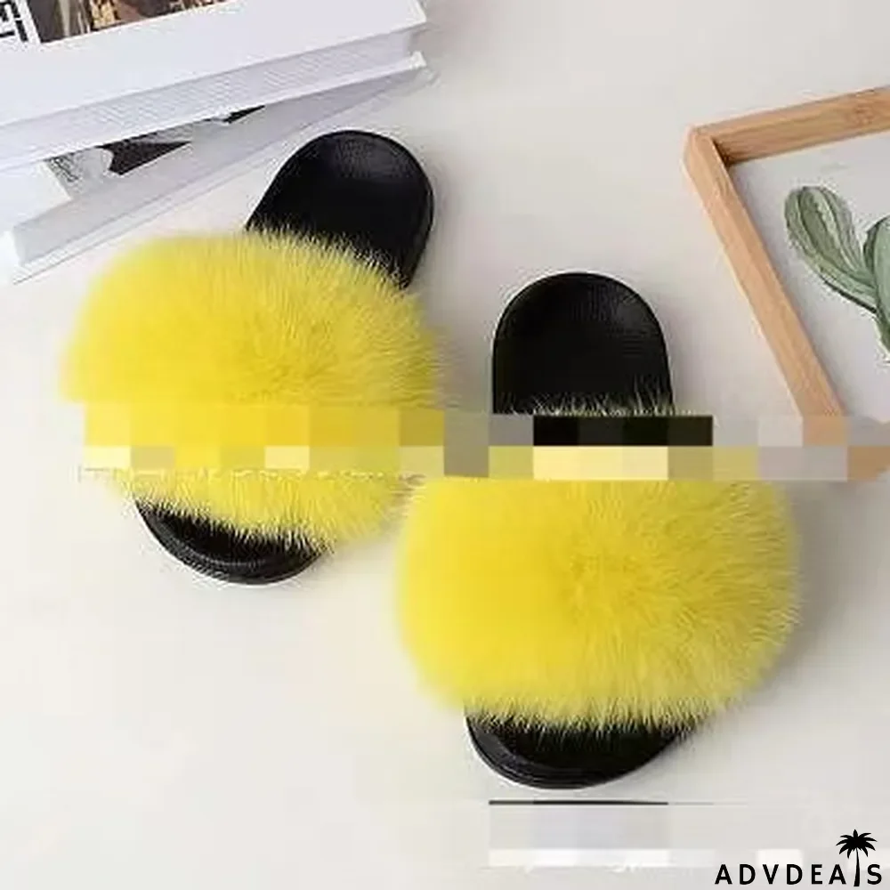 Furry Slippers Flat Half-drag Slippers