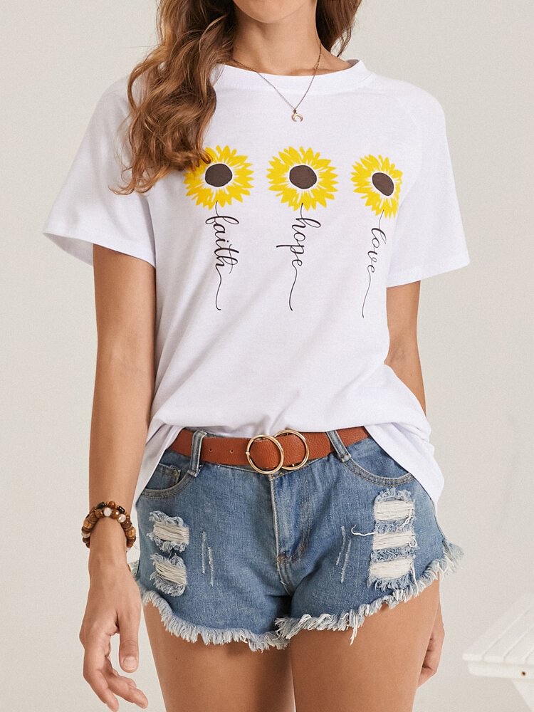 Calico Print O neck Short Sleeve Women Casual T Shirt P1846040