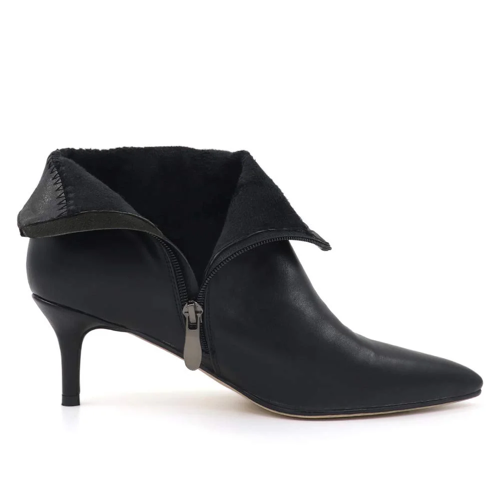 60mm Women's Ankle Boots Closed Pointed Toe Stilettos Booties-MERUMOTE