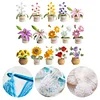 Crochet Flowers Potted Plants Decorative Crochet Ornaments DIY Gifts for Friends