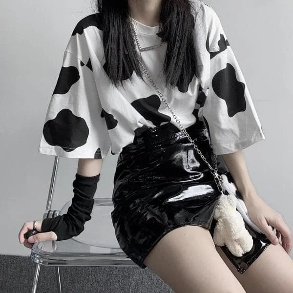 Cow Print Harajuku T-Shirt SP15722