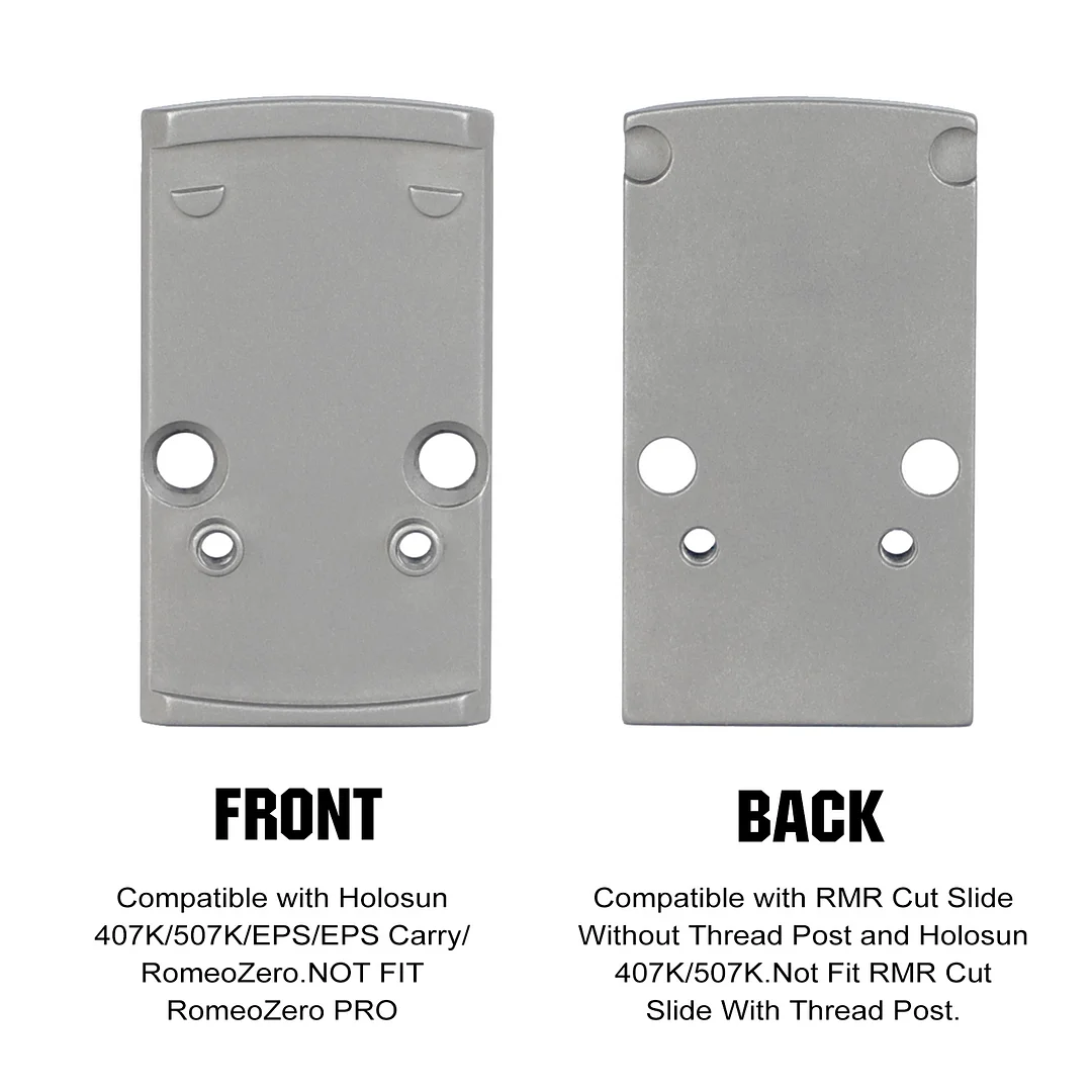 ohhunt&reg; 407C 507C 508T Footprint To RMSc Adapter Plate CNC Machined from 6AL4V Titanium