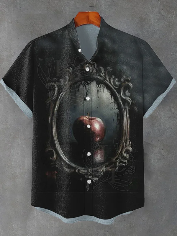 Men's Apple Goth In The Dark Mirror Art Print Shirt