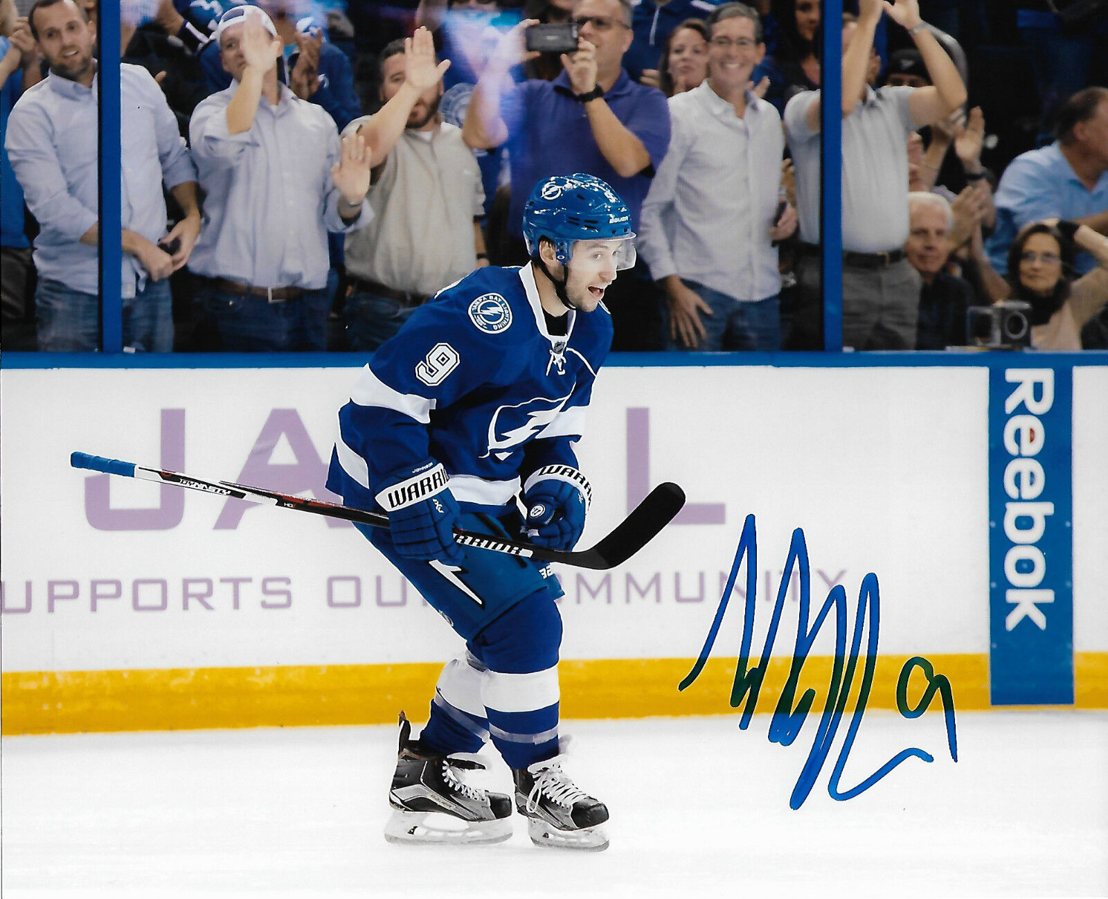 Tampa Bay Lightning Tyler Johnson Signed Autographed 8x10 Photo Poster painting COA C