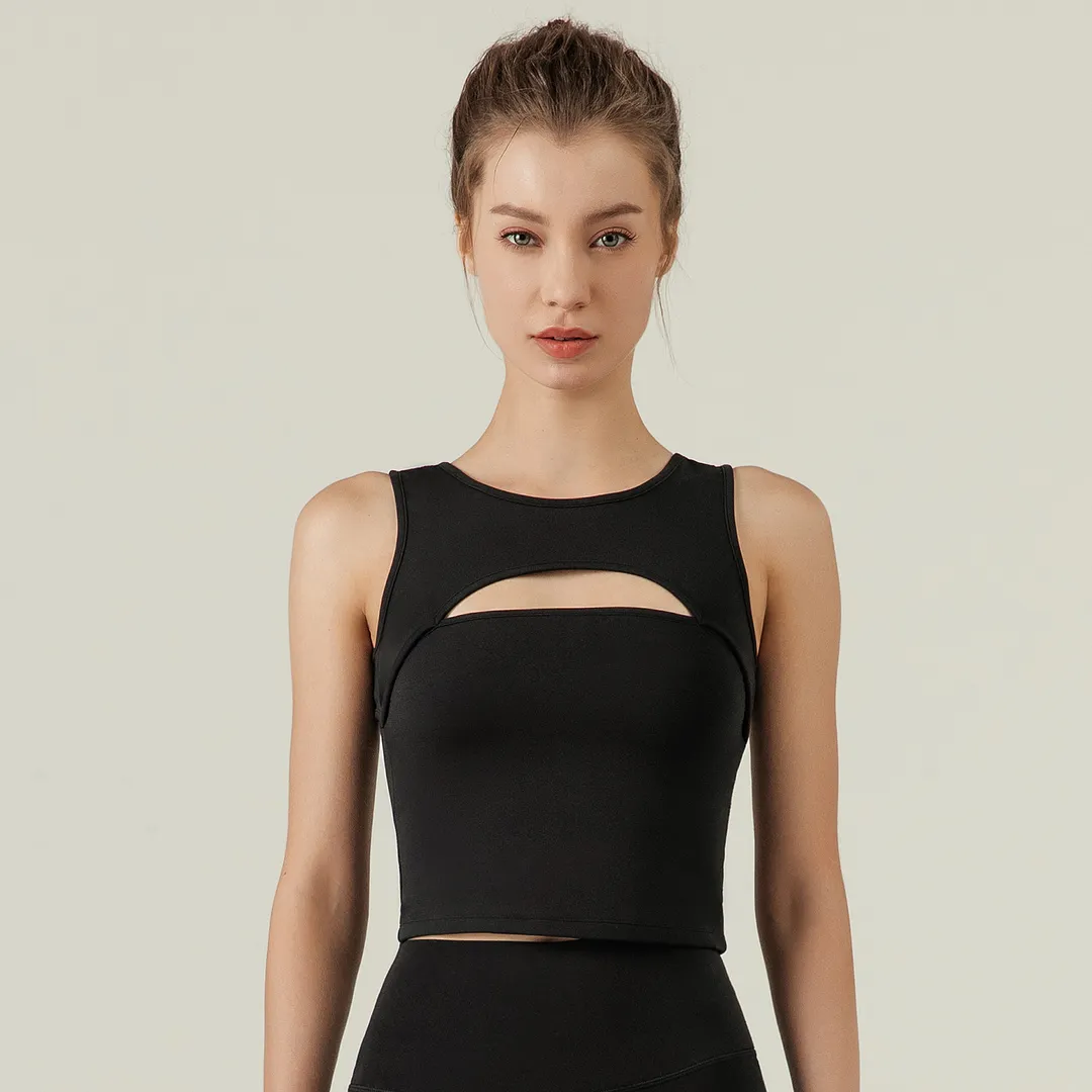 Buy women's eco skin friendly sustainable spandex sports gym workout tank top of high quality on Hergymclothing Black