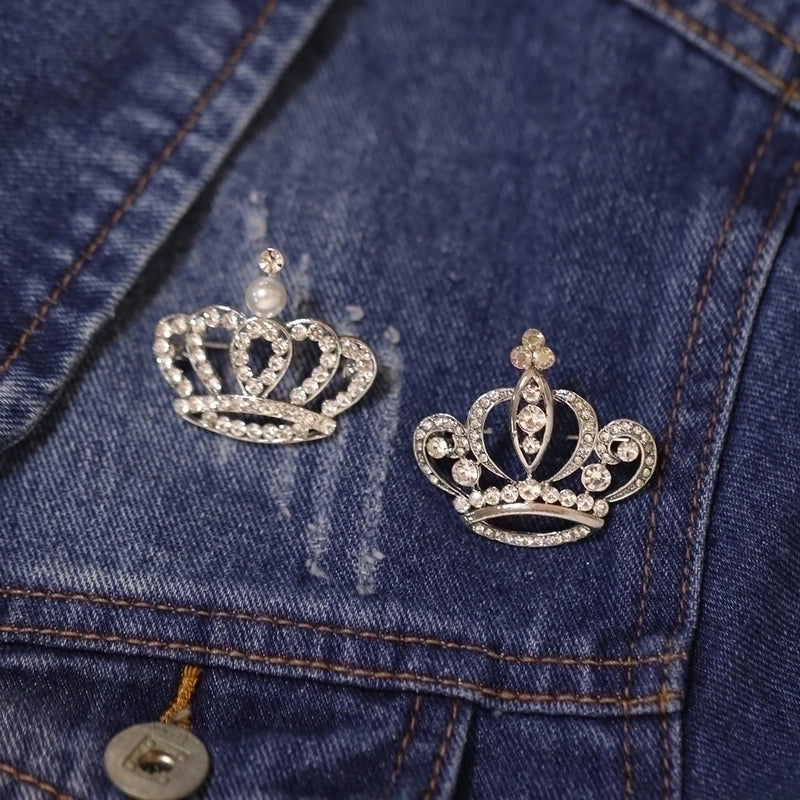 Minimalist Pin Crown Alloy Rhinestone Zircon Women’S Brooches