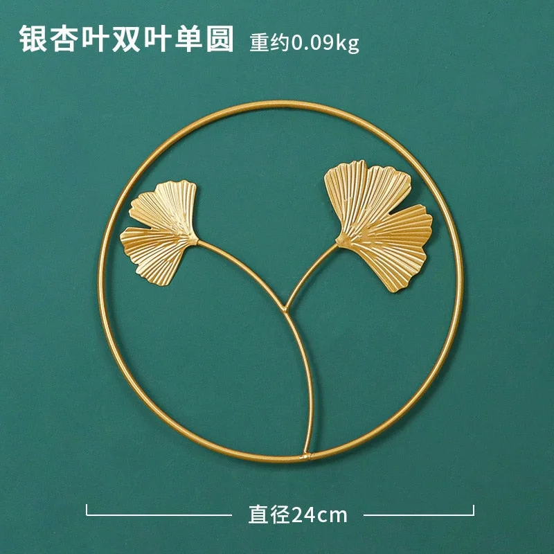 Nordic Style Leaf Shape Hanging Wall Creative Iron Ginkgo Leaf Decoration Living Room Sofa Background Wall Decor Accessories